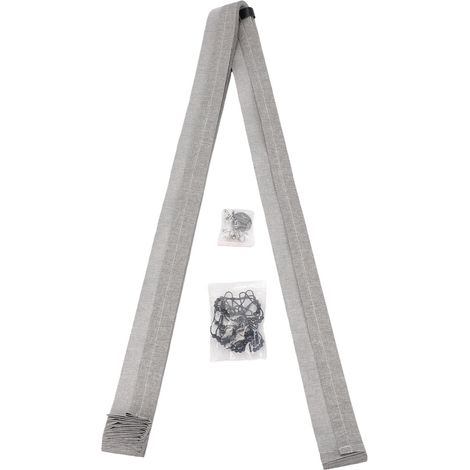 Rideau de porte occultant avec fermeture magnétique, imperméable, bloquant la lumière, style accordéon, séparateur de pièce pour porte ou salle de bain, gris, taille L (1/5)