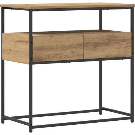 Table console,Table d'appoint,Bout de canapé avec tiroir chêne artisanal 75 x 40 x 75 cm CFW19661 (1/5)