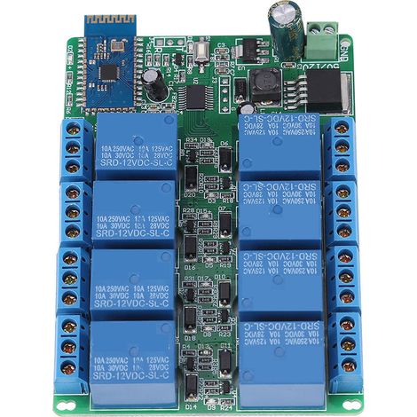 Module Relais Bluetooth 8 Canaux pour Téléphone Android, Interrupteur à Distance pour Moteur et Lumière (1/5)