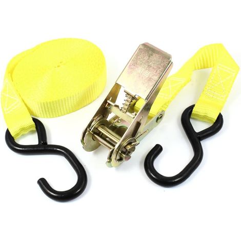 S Haken Form Metall Cargo Binding Tie Down mit Ratsche 5 m S-Haken 16 ft Gelb (1/3)