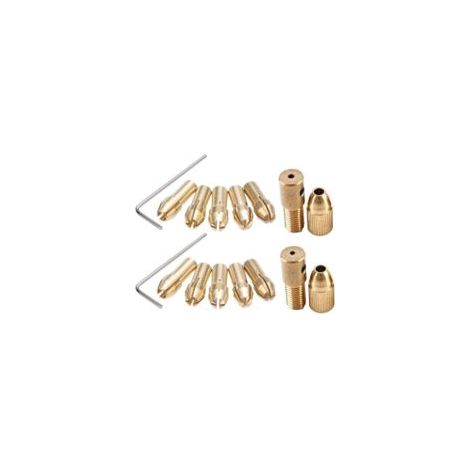 14-teiliges Mini-Spannzangenfutter-Set aus Messing für Mini-Elektrobohrmaschinen (0,5–3 mm) - Crezuo (1/4)