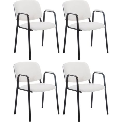 4er Set Besucherstühle Ken Pro Kunstleder weiß (1/5)
