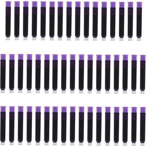 50 cartouches d'encre universelles pour stylo-plume, recharges pour stylo-plume, fournitures de bureau-5.00X0.60X0.60CM-Purple (1/2)