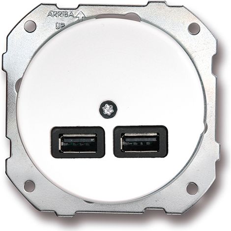 FONTINI Chargeur USB double porcelaine blanche DO LOW