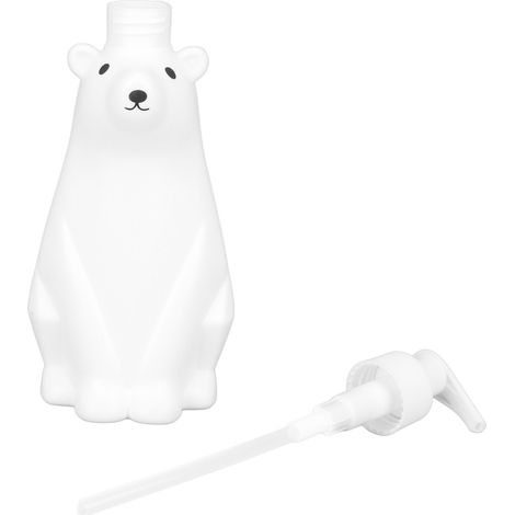 Shampoo-Spender in Bärenform, Pumpspender, robustes PP/PE, vielseitig einsetzbar als Duschflasche für Badezimmer und Toilette, Größe M (11,6 x 3,0 Zoll) (1/5)