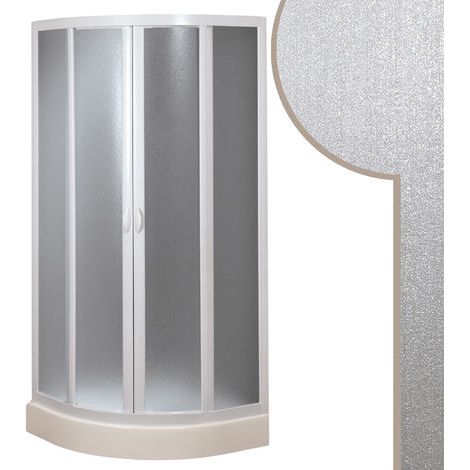 Cabine paroi de douche demi-circulaire en acrylique mod. Smart avec ouverture centrale 90x90 cm (1/4)