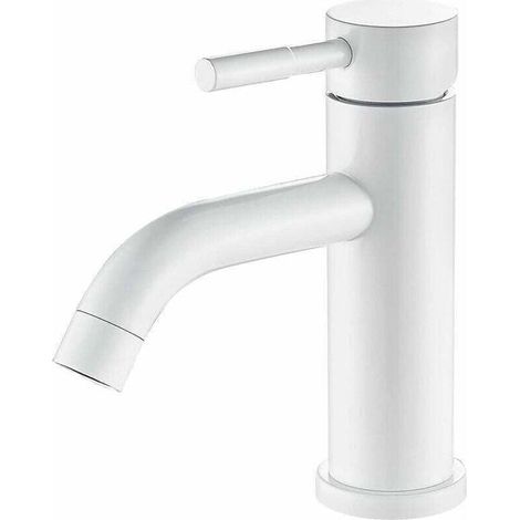 Robinet de salle de bain - OKZ - Blanc - Acier inoxydable - Économie d'eau de 30 % - Débit régulier - Sans plomb (1/3)
