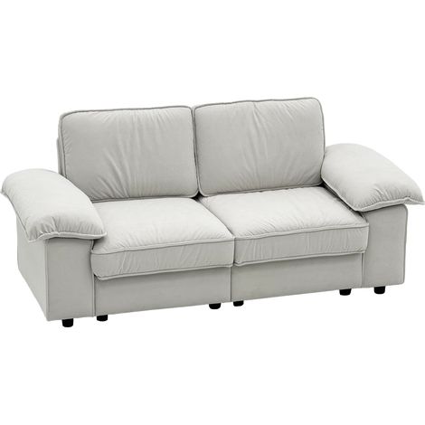 Divano 2 posti con contenitore sotto la seduta, bianco crema, HOMVRA (1/5)