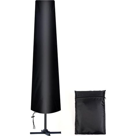 Schutzhülle für Sonnenschirme, gerader Durchmesser 300 cm, 210D Oxford-Gewebe, inklusive Aufbewahrungstasche, wetterfest, UV-beständig, schneesicher (1/4)