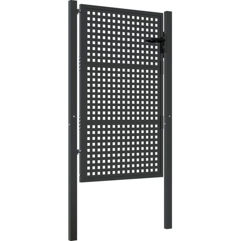 Vidaxl – Portail de jardin en acier anthracite 105x175 cm – Design verrouillable avec serrure – Résistant à la corrosion – Accès sécurisé