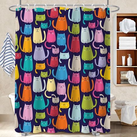 Rideau de bain 180x180 résistant housse de baignoire pour baignoire asymétrique (1/5)