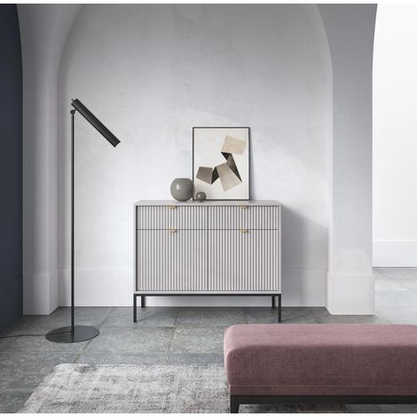 AX LIVING Kommode mit Schublade Eternas KS104 104 cm breit Grau