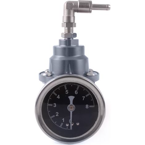 Car modification adjustable fuel pressure regulating valve, aluminum alloy fuel turbocharger pressure regulator with pressure gauge - titanium color (1/4)