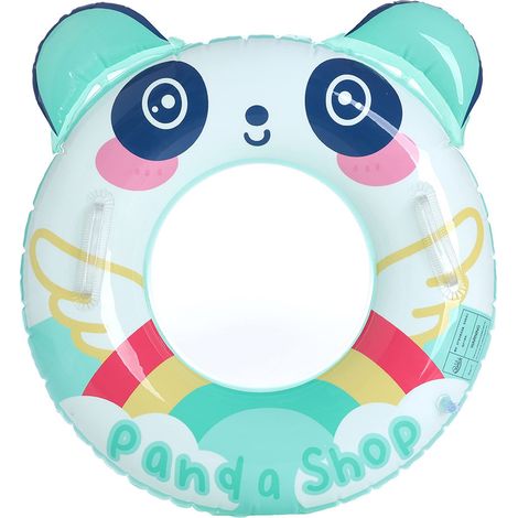 Bouée gonflable en forme de panda, à paillettes, transparente, pour enfants, pour nager dans les piscines et à la plage en été.-AquaForge (1/4)