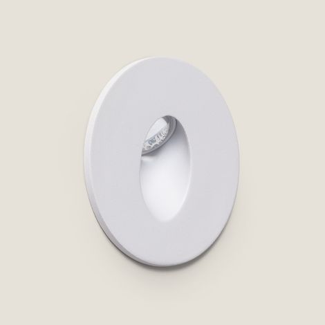 Baliza LED Empotrable Pared Circular Aluminio Adam 3000K Blanco Blanco Cálido (1/5)