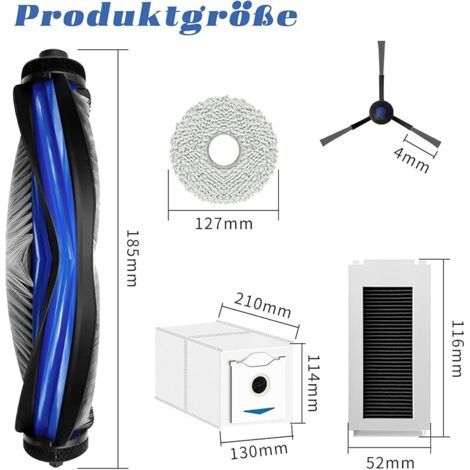 FOREHILL 19-teiliges Zubehörset für ECOVACS DEEBOT N30 PRO OMNI/N30 OMNI Saugroboter, 1 Hauptbürste, 4 Filter, 4 Reinigungstücher, 4 Reinigungspads (1/4)