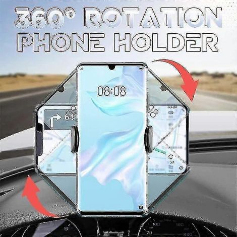 Support universel multifonctionnel pour téléphone de tableau de bord de voiture, rotation à 360°, fixation par clip, GP (1/3)