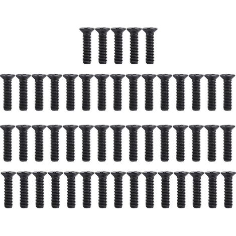 50Pcs Vis tête fraisée cruciformes acier noir M3x12 (1/5)