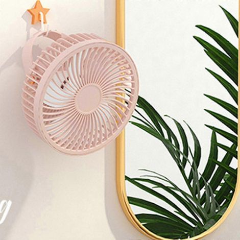 Ventilateur de plafond portable 2000 mAh, 17,5 cm (6,9 pouces), rechargeable par USB, à suspendre avec crochet, bleu (1/4)