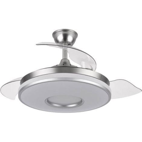 Ventilatore da soffitto da 59 W – 6980 lumen – 4 pale pieghevoli – 6 velocità – Telecomando con memoria e timer – 3 temperature di colore della luce (1/3)