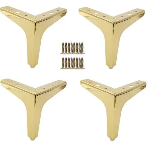 Verstellbare Schrankfüße 17 cm (6,7 Zoll) Metallmöbelfüße, moderne Möbel, dreieckige Möbelfüße, für Schränke, Kommoden, Tische, Sofas, Couches – Golden 17 cm (6,7 Zoll)