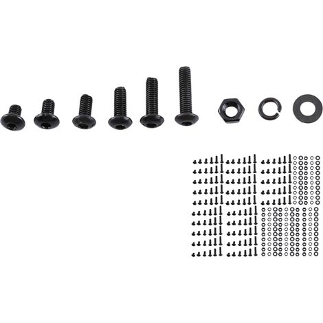 Assortiment de vis à six pans creux M3 en acier allié noir, écrous hexagonaux et rondelles (tête bouton) (1/5)
