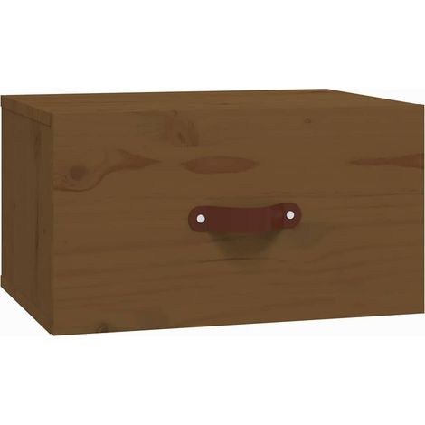 Maison Exclusive - Mesita de noche de pared marrón miel 40x29,5x2 (1/5)