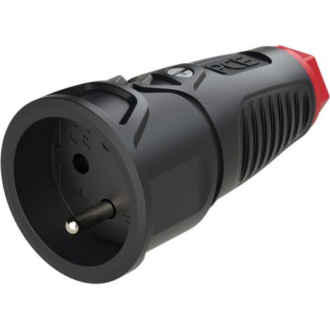 PCE 2410-sr Schutzkontaktkupplung Gummi, Kunststoff  230 V Schwarz IP20 (1/3)