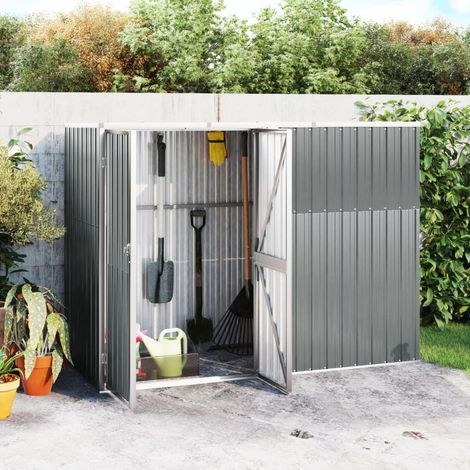 Abri à outils de jardin,Cabane à Outils Remise de Jardin pour Stockage Gris 225x89x161 cm Acier galvanisé - FR40636 (1/5)