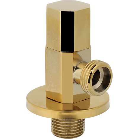 Robinet d'arrêt d'angle en laiton doré pour salle de bain, vanne de contrôle d'eau, robinet d'angle (1/5)