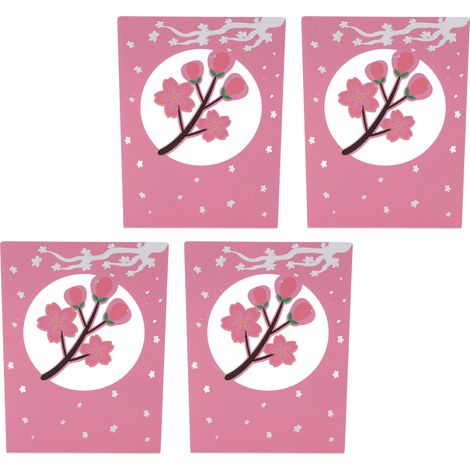 Lot de 4 serre-livres créatifs en métal, motif fleurs de cerisier, pour étagère. (1/5)