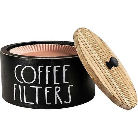 Filtre à café support bois filtre à café récipient de rangement distributeur Rustic Farmhouse filtres organiseur panier (1/5)