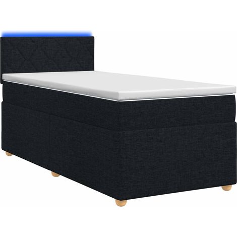 Maison Exclusive - Letto box spring con materasso Nero 90 x 200 cm Tessuto (1/5)