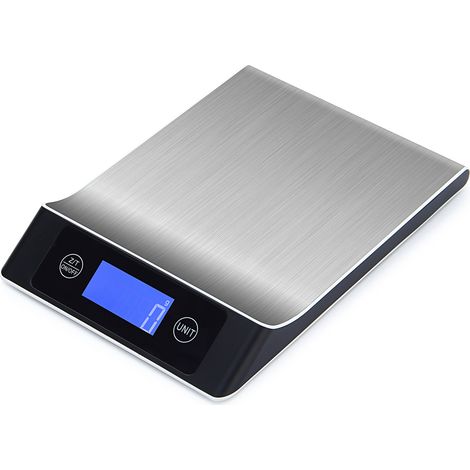 Balance de cuisine numérique parlante de haute précision, en acier inoxydable, avec écran LCD clair pour la mesure des ingrédients et des aliments.-AquaForge