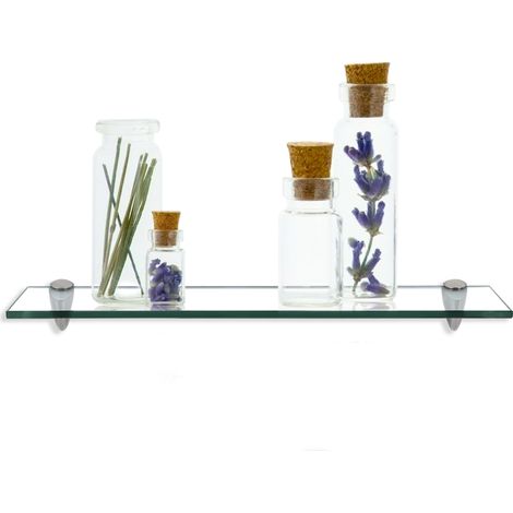 Mensola da parete in vetro 60 x 10 cm x 8 mm Trasparente Per cucine e bagni