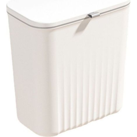 Cuisine Poubelle MéNage Armoire Porte Suspendue Couvercle Coulissant Seau de Stockage Poubelle Poubelle Murale Poubelle Blanc (1/4)