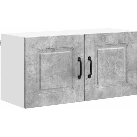 Armario de cocina de diseño elegante 80 x 31 x 40 cm gran espacio de almacenamiento moderno de madera contrachapada gris hormigón 020053616 (1/5)
