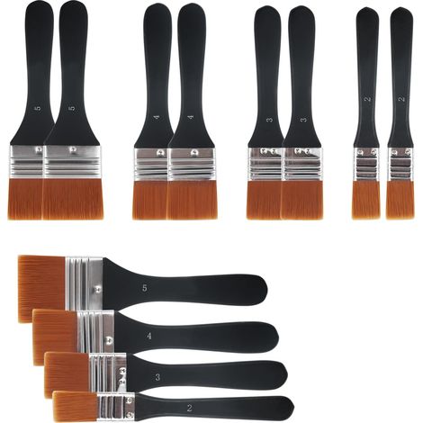 Lot de 12 Pinceaux Pinceau Brosse de Peinture, 4 Tailles de Pinceaux de Peinture en Nylon pour la Maison (1/5)
