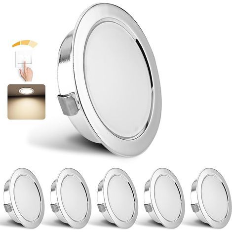Spots LED Encastrable Dimmable 230V IP44 4000K 55-58MM 6PCS Chrome (1/5)