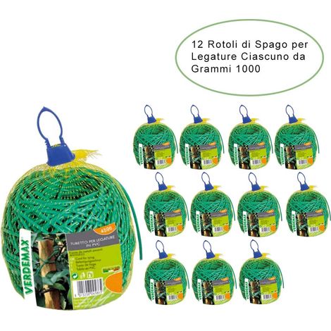 12 rotoli per legature da giardino pvc ciascuno da grammi 1000 diametro 2 mm