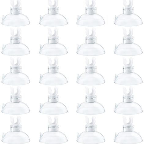 Aquarium Ventouse Pinces pour Tuyau d'air Standard 4-6 mm DI Support de Tuyau d'air Transparent Accessoires pour Pinces d'aération d'aquariums, Paquet de 20 (1/5)