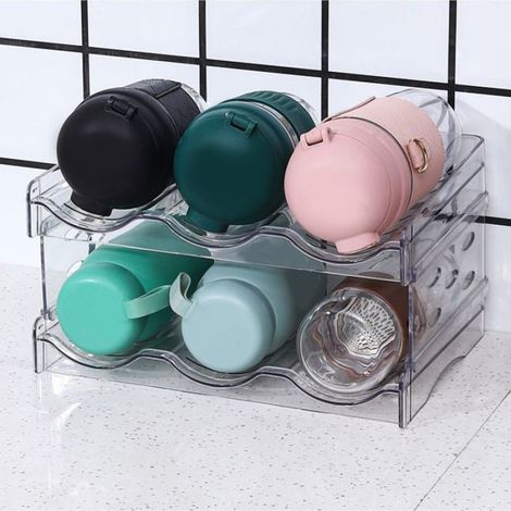 porte-bouteilles d'eau Organisateur de bouteilles d'eau empilable, Double couche, support de auto rangement Triptyque (1/5)