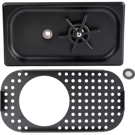 Nettoyeur/Rinceur de Verres Automatique en Acier Inoxydable - pour Usage Domestique et Commercial (Bar), Noir Mat