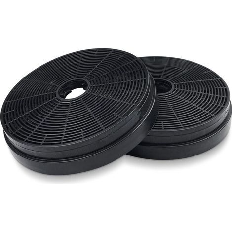 Pack de 2 filtres à charbon actif pour hotte aspirante Ø175 mm – Épaisseur 35 mm – Compatible Respekta MIZ0031, Klarstein, PKM CO4