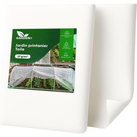 Serre en Non-tissé Respirant 17 g/m², 1,1 x 20 m (22 m²), favorise Une Croissance Saine, pour Couvrir Les parterres surélevés, protège Les Plantes, Les Fleurs et Les légumes (1/5)