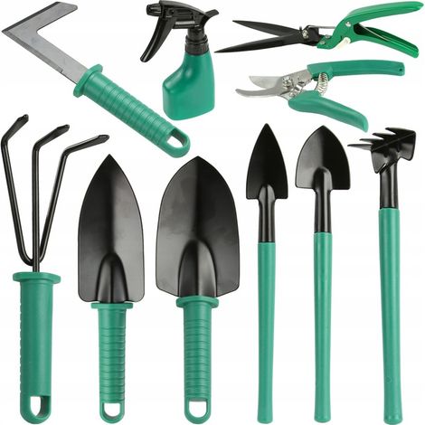 Gartengeräte-Set, Edelstahlkoffer, Gartenschaufel, Rechen