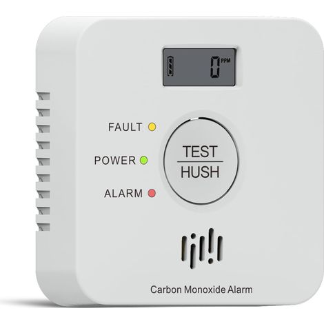 Détecteur de monoxyde de Carbone, Pile de 10 Ans Détecteur de CO avec écran LCD et Bouton de Test Silencieux, avertisseur de monoxyde de Carbone (1/5)