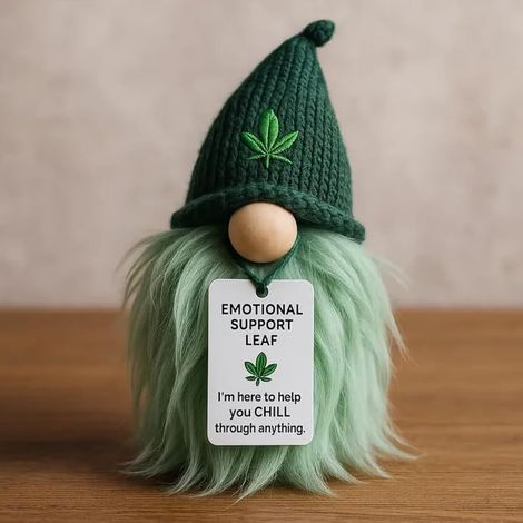 New Emotional Support Weed Gnome Miniature Hemp Christmas Tree Companion Dwarf - Style -