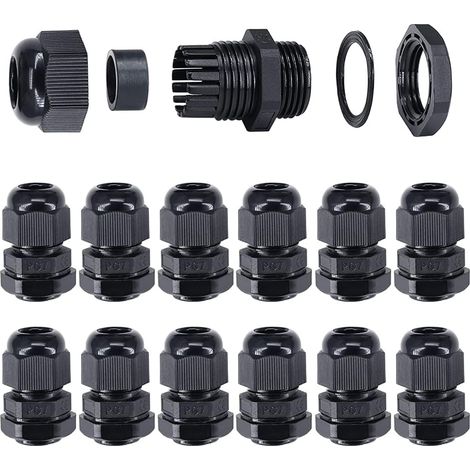 20 Stück PG7 Kunststoff wasserdicht verstellbar 3–6,5 mm Konnektivität Kabelverschraubung Anschlüsse Kabelverschraubung Dichtungen mit Dichtungen