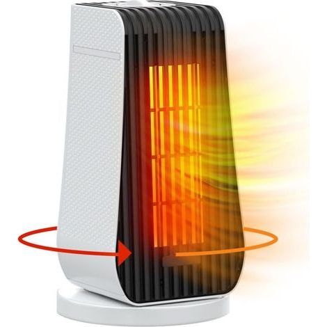 Mini Radiateur Soufflant Salle de Bain 1200W Ninonly Chauffage Soufflant Silencieux 90° Oscillation Minuterie Chauffage Electrique Economique pour Bureau, Chambre, Salon P2 (1/4)